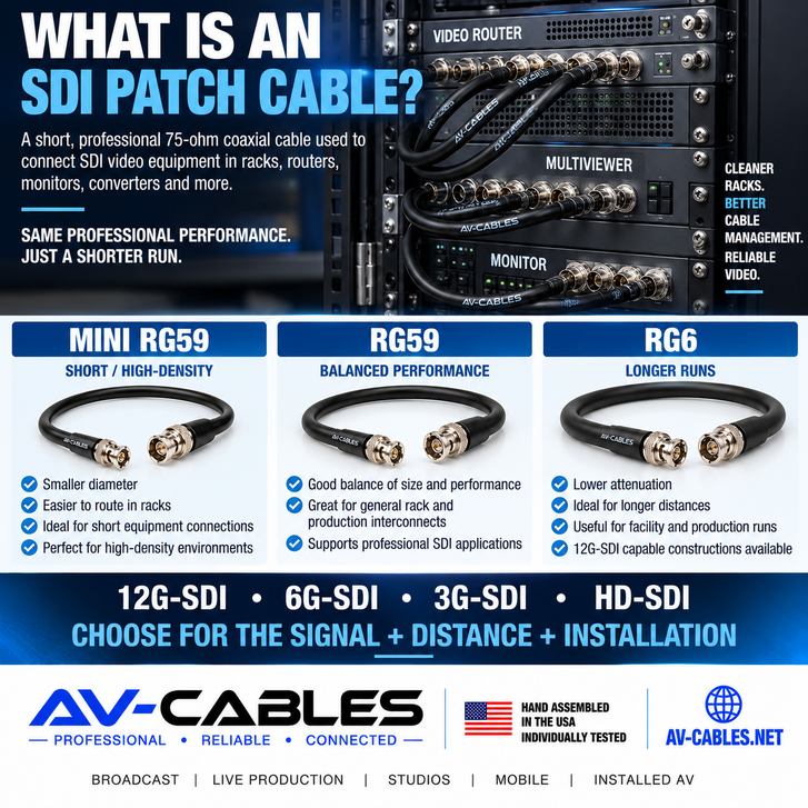 What Is an SDI Patch Cable? Choosing the Right Cable for Racks, Routers & Monitors
