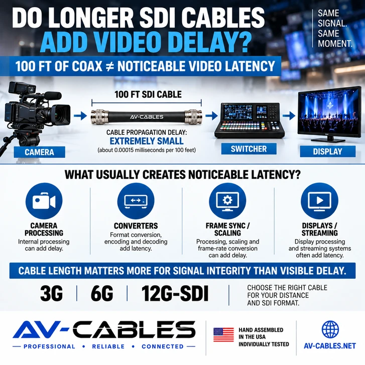 Does a Longer SDI Cable Add Video Delay? SDI Cable Length & Latency Explained