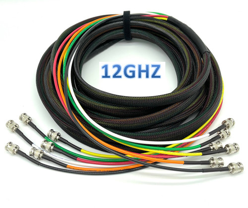 Professional 12G HD-SDI snake cable bundle with durable black nylon sleeving Professional 12G HD-SDI snake cable bundle with durable black nylon sleeving