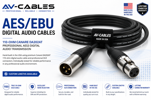 Canare DA202AT AES/EBU 110 Ohm Digital Audio XLR Cable