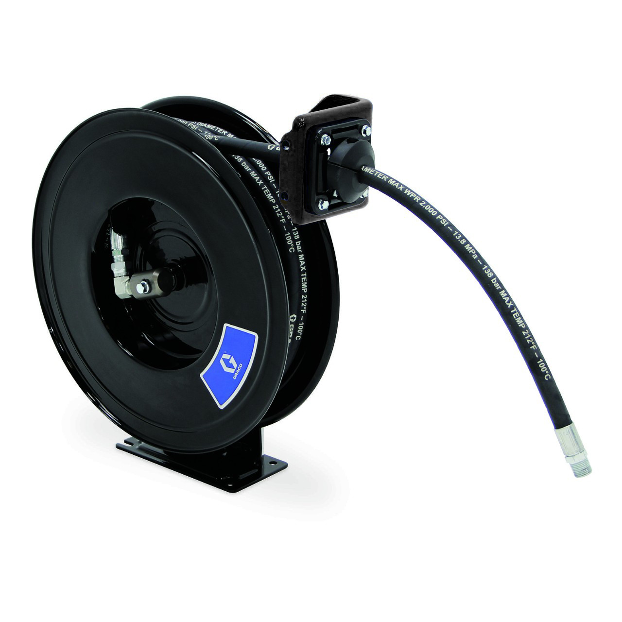 GRACO SDL2DD SDX10 Bare Air/Water Hose Reel (3/8 x 50') Overhead Mount,  Black