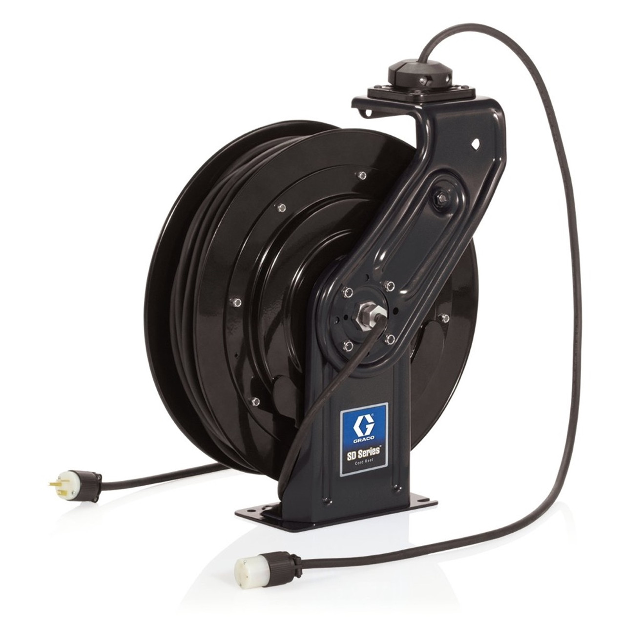 GRACO 24Y863 Single Industrial Receptacle 50' SD Series Reel, 12AWG, 20Amp