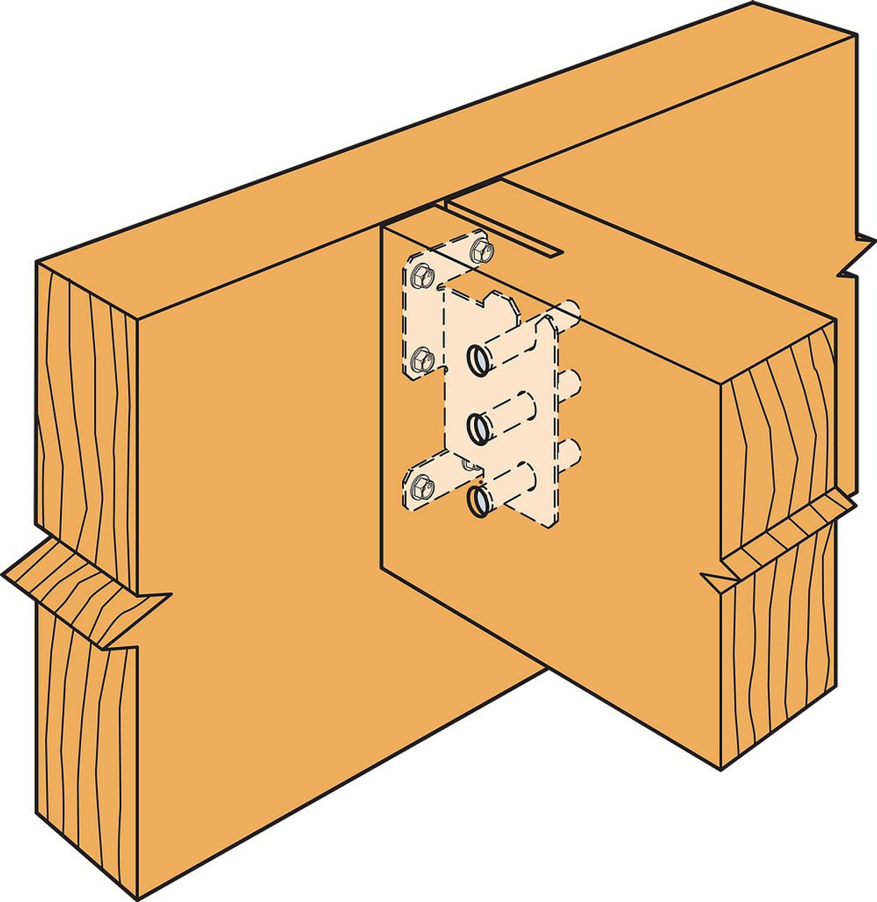 （╹◡╹） Simpson CJT6ZL Concealed Joist Tie w/ Long Pins - ZMAX