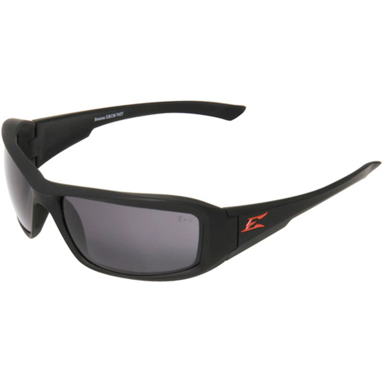 EDGE Eyewear XB136 Brazeau Torque, Matte Black, Red E Logo, Smoke Safety  Glasses