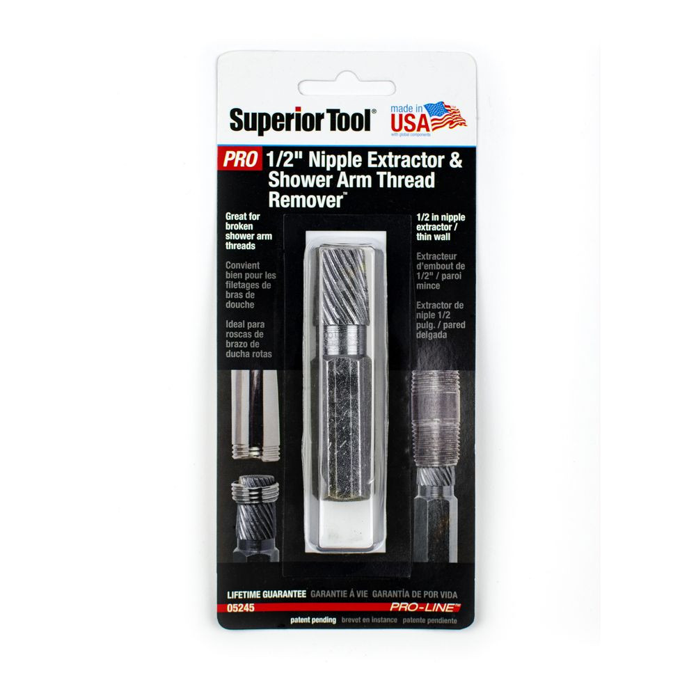 Superior Tool 5245 1/2" Nipple Extractor and Shower Arm Thread Remover
