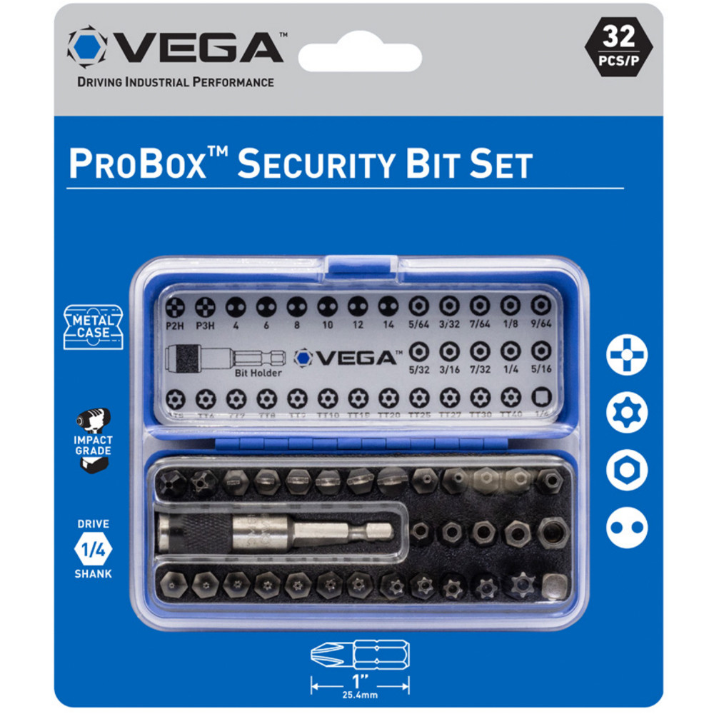 VEGA V32-1TP 32pc Industrial Driver Bit Set (Security