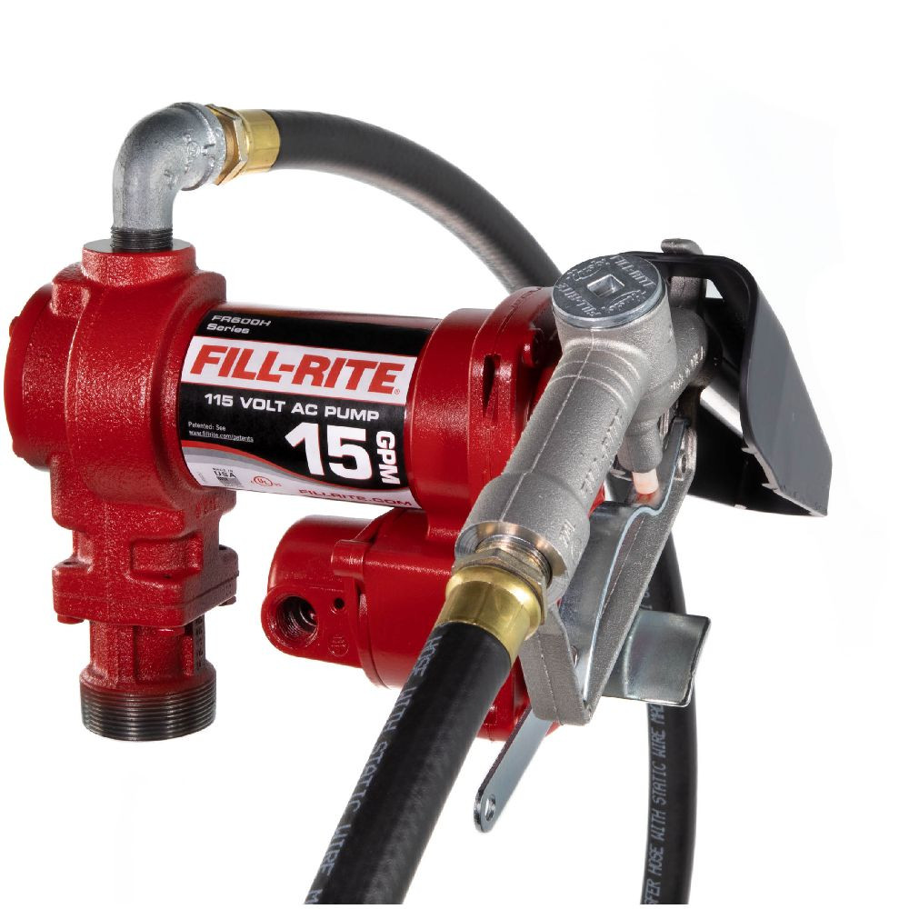 FILL-RITE FR610H - 115V 15 GPM Fuel Transfer Pump w/ Nozzle