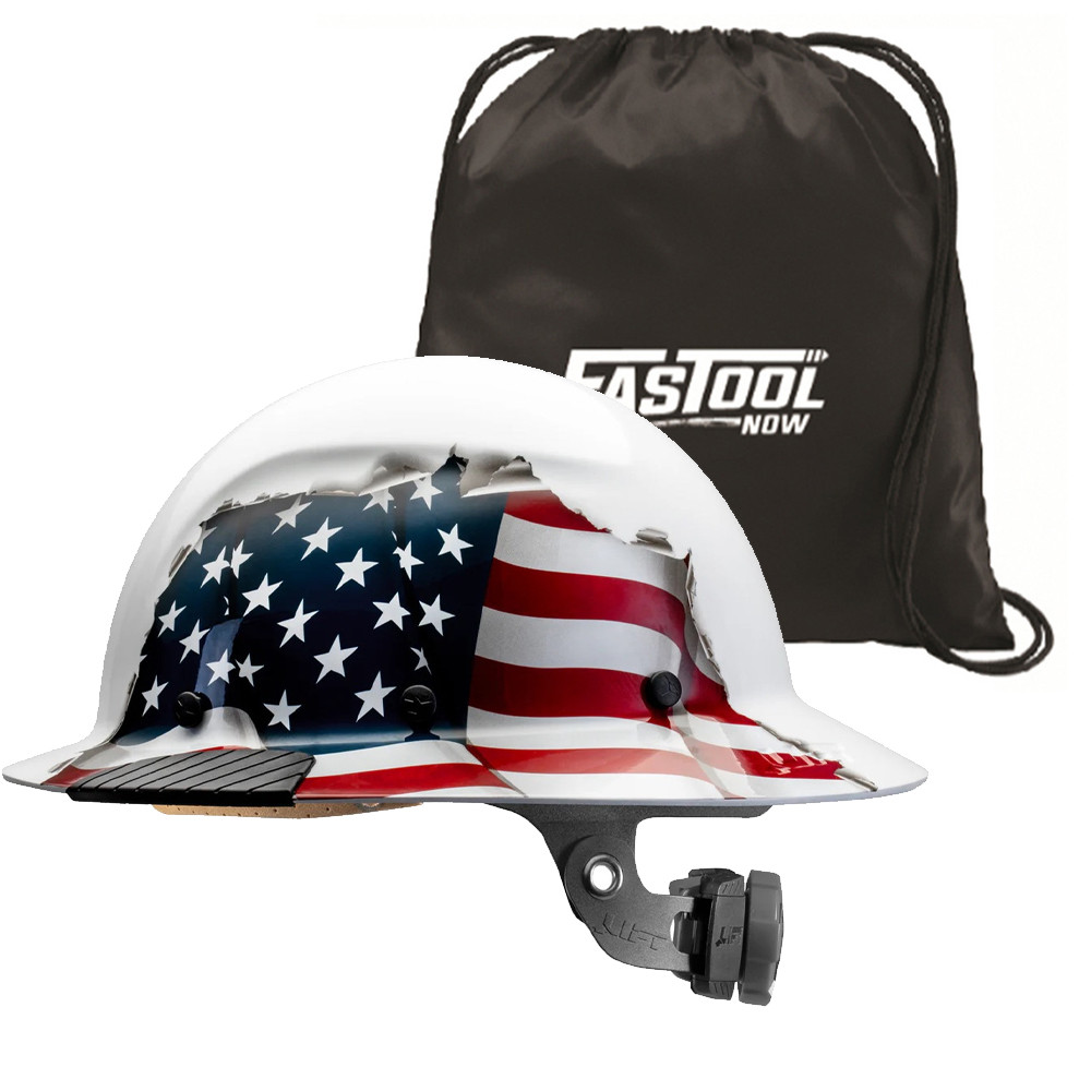 LIFT HDF-24AF - DAX Fiber Resin Full Brim Hard Hat (American Flag