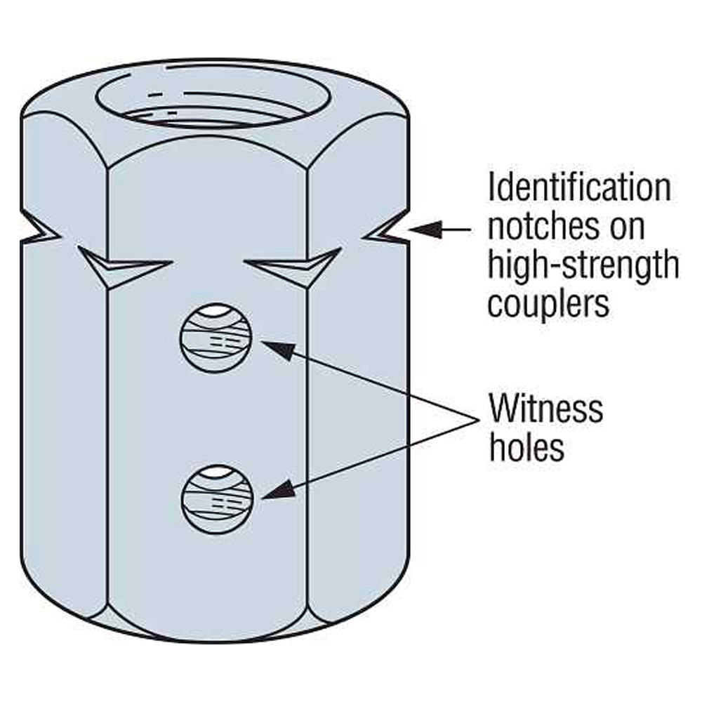 Simpson StrongTie HSCNW1 1" High Strength Coupler Nut w/ Witness