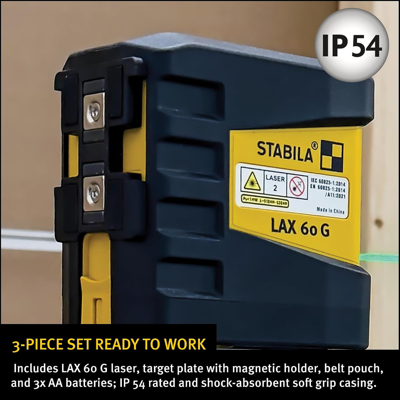 STABILA 03280 Cross line laser LAX 60 G, 3-piece set | FastoolNow.com