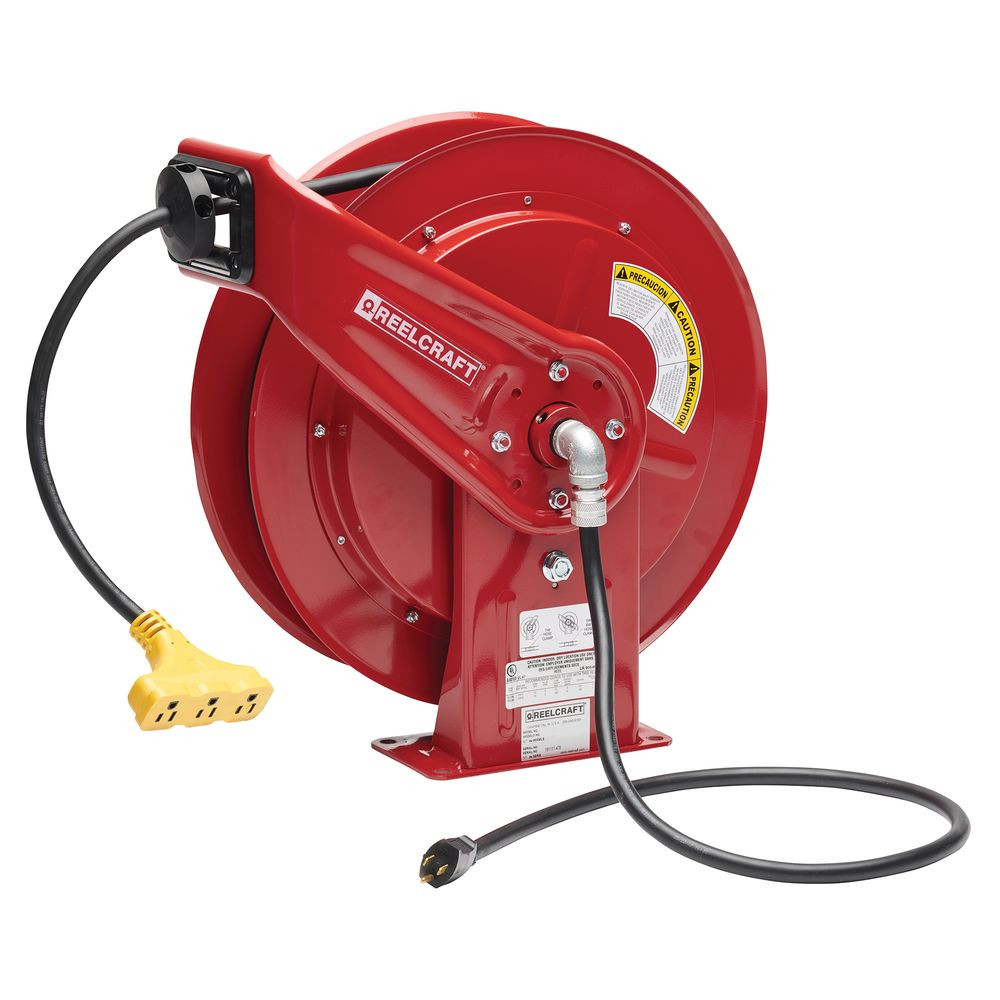 Reelcraft L-70100-123-9 Triple Tap Cord Reel 12 AWG 100' 15 AMPS Reelcraft L-70100-123-9 Triple Tap Cord Reel 12 AWG 100' 15 AMPS