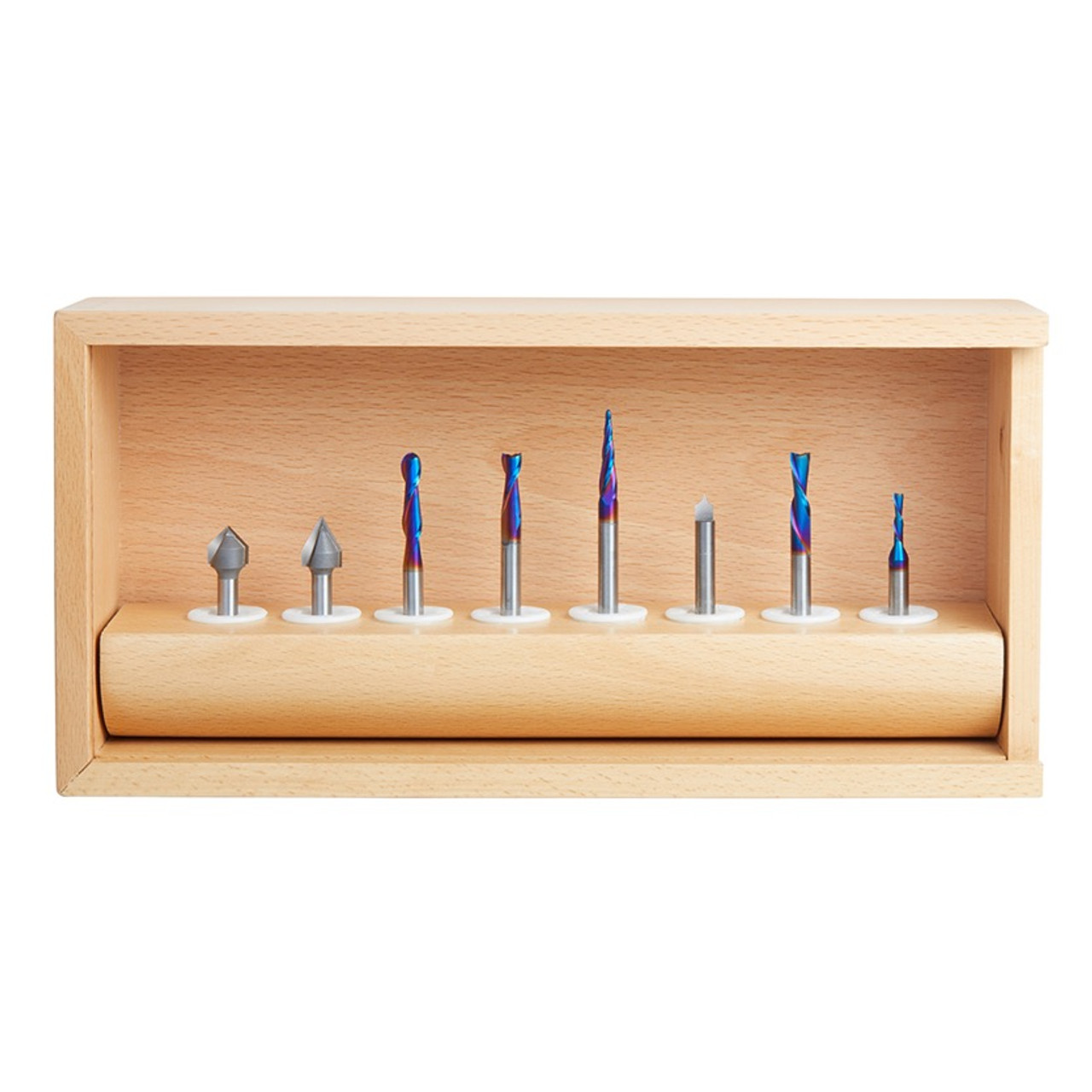 Amana AMS-177-K 8-Pc CNC Router Bit Collection feat. V-Grooves, Point  Roundover and Multi-Purpose