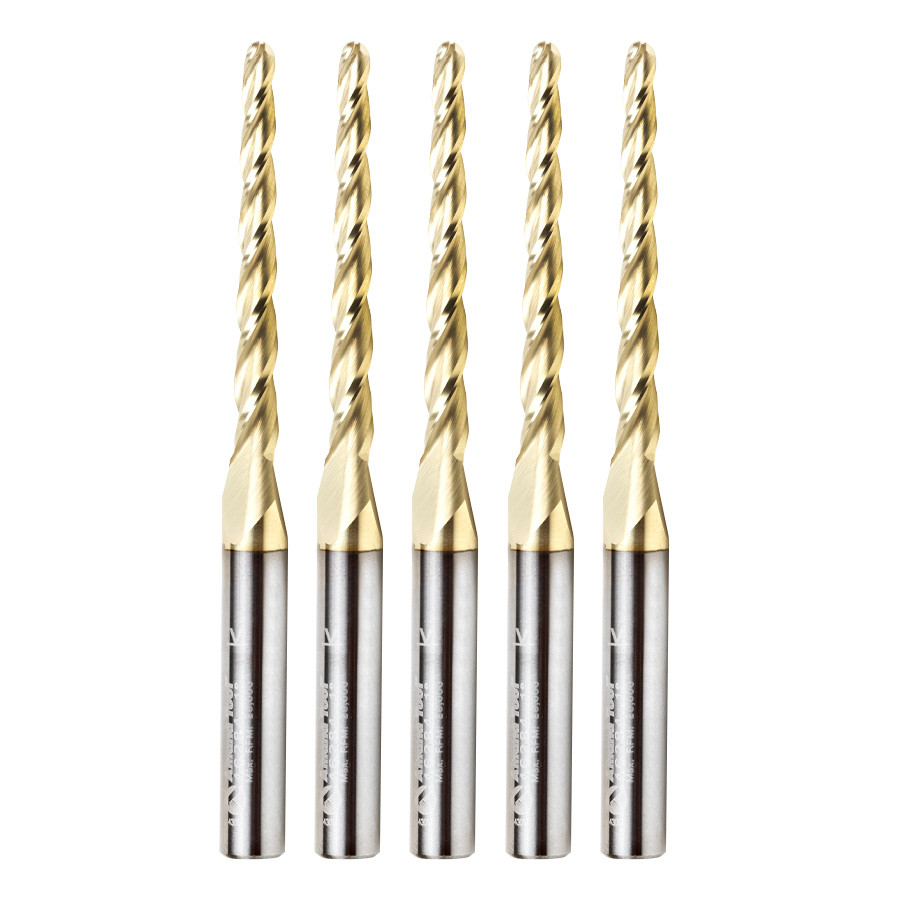 Amana 46284-5, 5-Pack CNC 2D/3D Carving 1 Deg Tapered Angle Ball