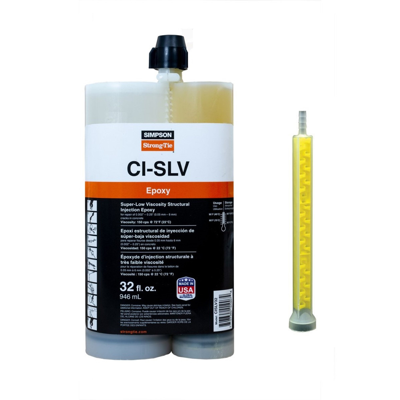 Simpson Strong-Tie CISLV32 - CI-SLV Super-Low Viscosity Structural  Injection Epoxy 32oz.