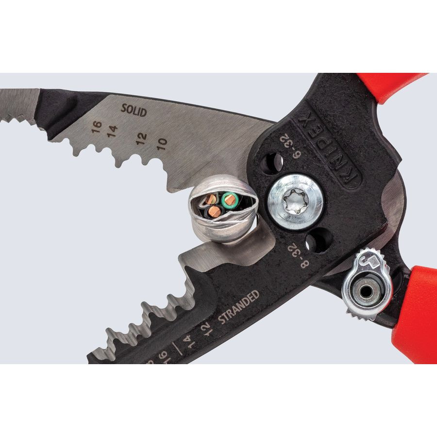 トップス WIRED KNIPEX 13718 Forged Wire Strippers - Non-Slip Plastic Coated