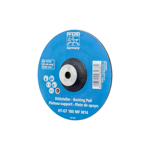 PFERD 69486 7" Temp.-Resistant Fiber Disc Backing Pad, 5/8-11 Nut, Flexible Density