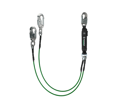 Leading Edge 6' Energy Absorbing Lanyard: Dual Leg, Swivel Snaps