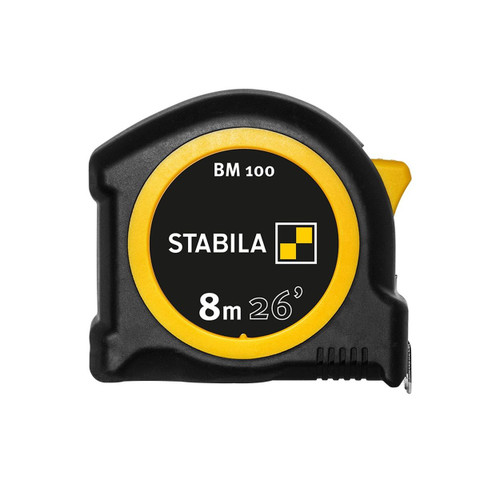 STABILA 30826 - BM100 - 8 Meter/26ft cm+inch Heavy Duty Tape Measure