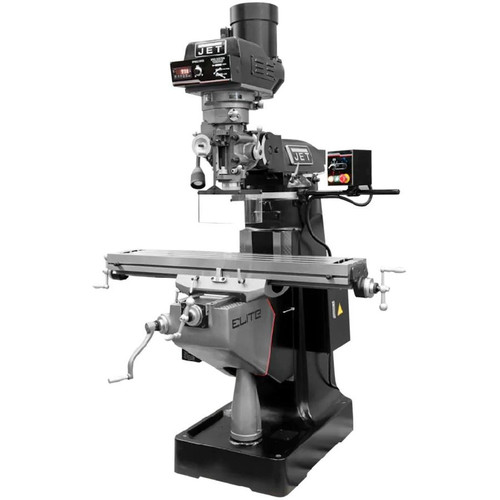 JET 894362 EVS-949 Mill with 3-Axis DP700 (Quill) DRO and X, Y-Axis JET Powerfeeds and USA Made Air Draw Bar