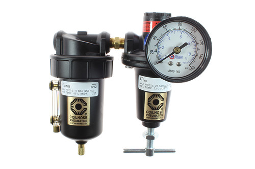 Coilhose Pneumatics FR100MB General Purpose Series, Filter + Regulator 1", Metal Bowl