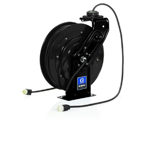 GRACO 24Y862 - SD5 120V Cord Reel - Single Receptacle - 35 ft, 12/3, 20A Cord, Black, M22 x 1.5