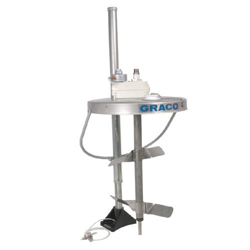 GRACO 231414 - Heavy-Duty Back-Geared Drum Agitator, with Elevator, Drum Cover & Siphon Kit, Air-Driven, 1/2 HP, 32" Long