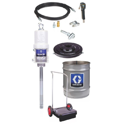 GRACO 240883 - Fire-Ball 300 Series 50:1 35 to 50 lb. Grease Pump Cart-Mounted Pail Topper CE Package
