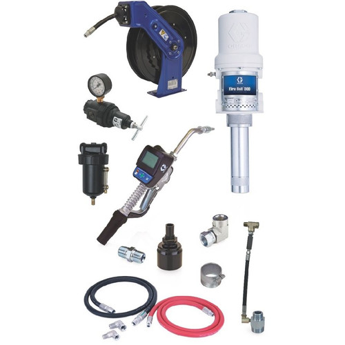 GRACO 224534 - Fire-Ball 300, 5:1 Oil Tank Mount Dispensing Package w/ 1/2" x 50Ft Reel
