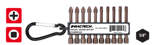 VEGA P150PRCS10 - Impactech Assorted Phillips & Square Carabiner Set, 10pc
