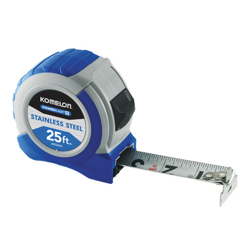 KOMELON SS52425 Stainless ABS Power Blade II 25ft. Tape Measure