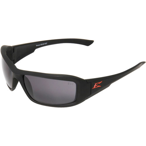 EDGE Eyewear XB136 Brazeau Torque, Matte Black, Red E Logo, Smoke Safety Glasses