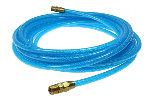 Coilhose Pneumatics PFE81008T Flexeel Hose, 1/2" x 100', 1/2" MPT Reusable Fittings, Transparent Blue