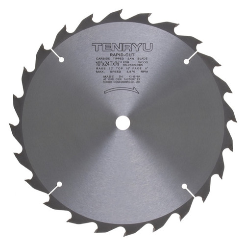 Tenryu RS-25524CBN 10" 24T 5/8" Arbor, 0.126 Kerf, 5870 Rpm, Table Saws