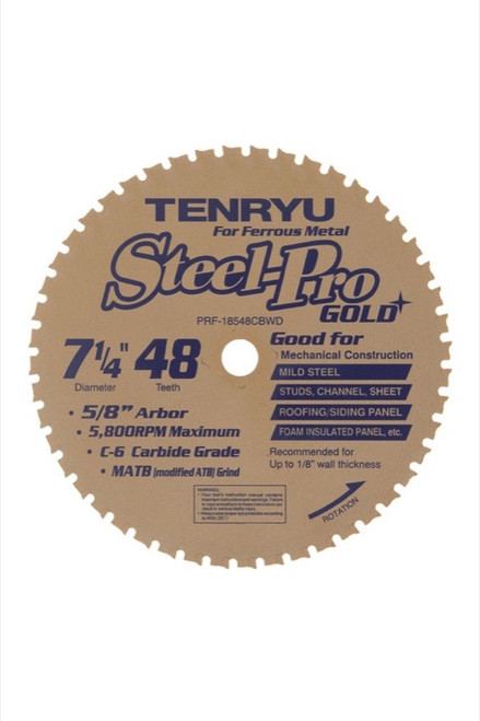 Tenryu PRF-18548CBWD 7-1/4" 48T 5/8"Ko Arbor, .079" Kerf, 5800 Rpm, Circular Saw