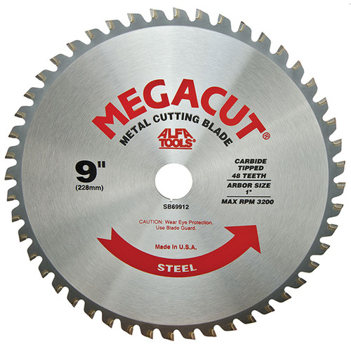 ALFA SB69912 - 9" x 48T x 1" Carbide Circular Saw For Steel