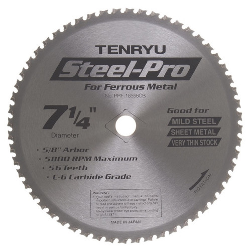 Tenryu PRF-18556CB 7-1/4" Ferrous Metal Cutting Saw Blade 56T 5/8 Arbor