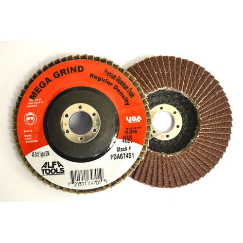 ALFA FDZ67502 - 7" x 80 Grit T27 Zirconia High Density Flap Disc