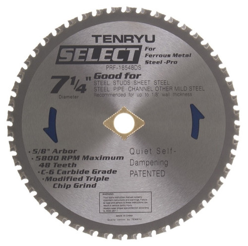 Tenryu PRF-18548DS 7-1/4" Ferrous Metal Cutting Saw Blade 48T 5/8 Arbor