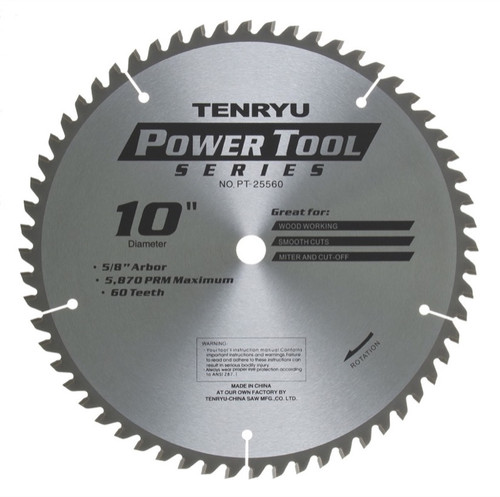 Tenryu PT-25560 10" Miter Saw Blade 60T 5/8 Arbor