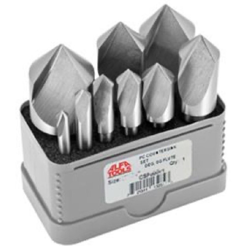 ALFA C3F50573B - 5pc Set 90 Degree, 3-Flute Countersink 1/4-1"