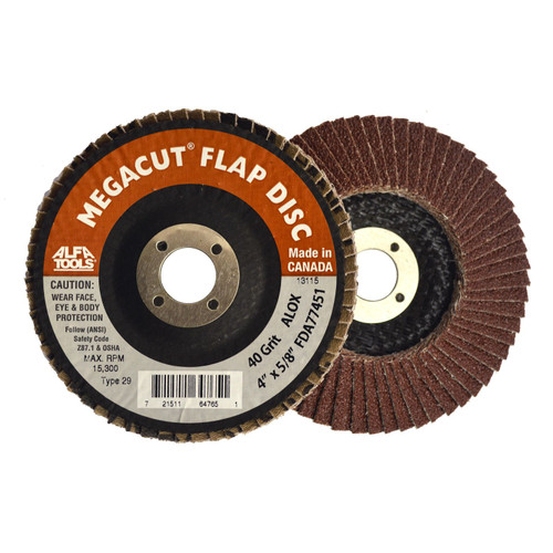 ALFA FDA77463 - 7" x 7/8" x 40 Grit T29 Aluminum Oxide Flap Disc