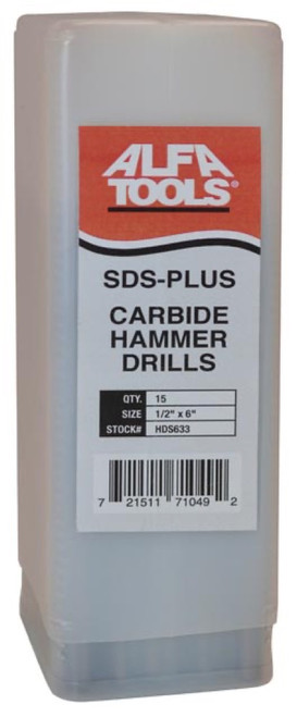 ALFA HDS631 - 25pc SDS-Plus Hammer Drill Bit Bulk Pack 3/8 x 6-1/4