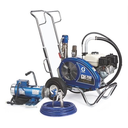 GRACO 24W928 - GH 200 Convertible ProContractor Series Gas Hydraulic Airless Sprayer w/ Electric Motor Kit