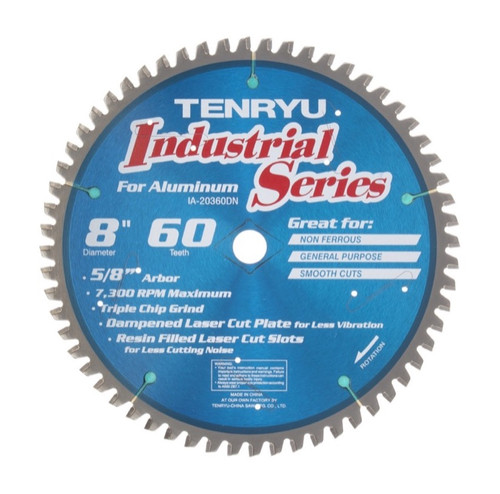 Tenryu IA-20360DN - 8" Industrial Non-Ferrous Gen. Purpose Blade 60T 5/8"KO Arbor