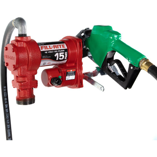 FILL-RITE FR1210HA1 - 12V 15 GPM Fuel Transfer Pump w/ Nozzle