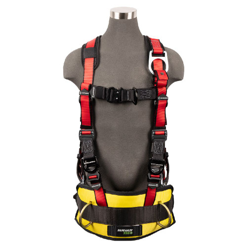Safewaze FS77635-OD Oil & Gas Full Body Harness: 1D, Derrick Belt, QC Chest, FD, TB Legs