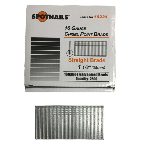 Spotnails 16224 - F16 1-1/2" Galvanized Finish Nails, 2500ct