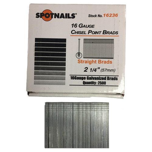 Spotnails 16236 - F16 2-1/4" Galvanized Finish Nails, 2500ct