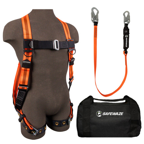 Safewaze FS141-E V-Line Bag Combo: FS99185-E Harness, FS88560-E Lanyard, FS8150 Bag