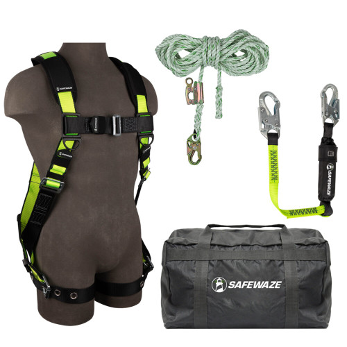 Safewaze 019-3011 PRO Bag Kit: FS185-S/M Harness, FS700-50GA VLL, FS560-3 Lanyard, FS8175 Bag